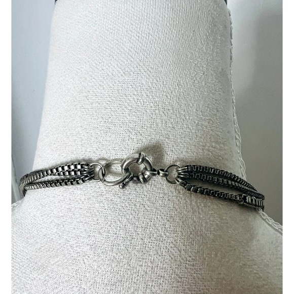 Lee Angel silver layered heavy chain Y2K revolve - Picture 3 of 6